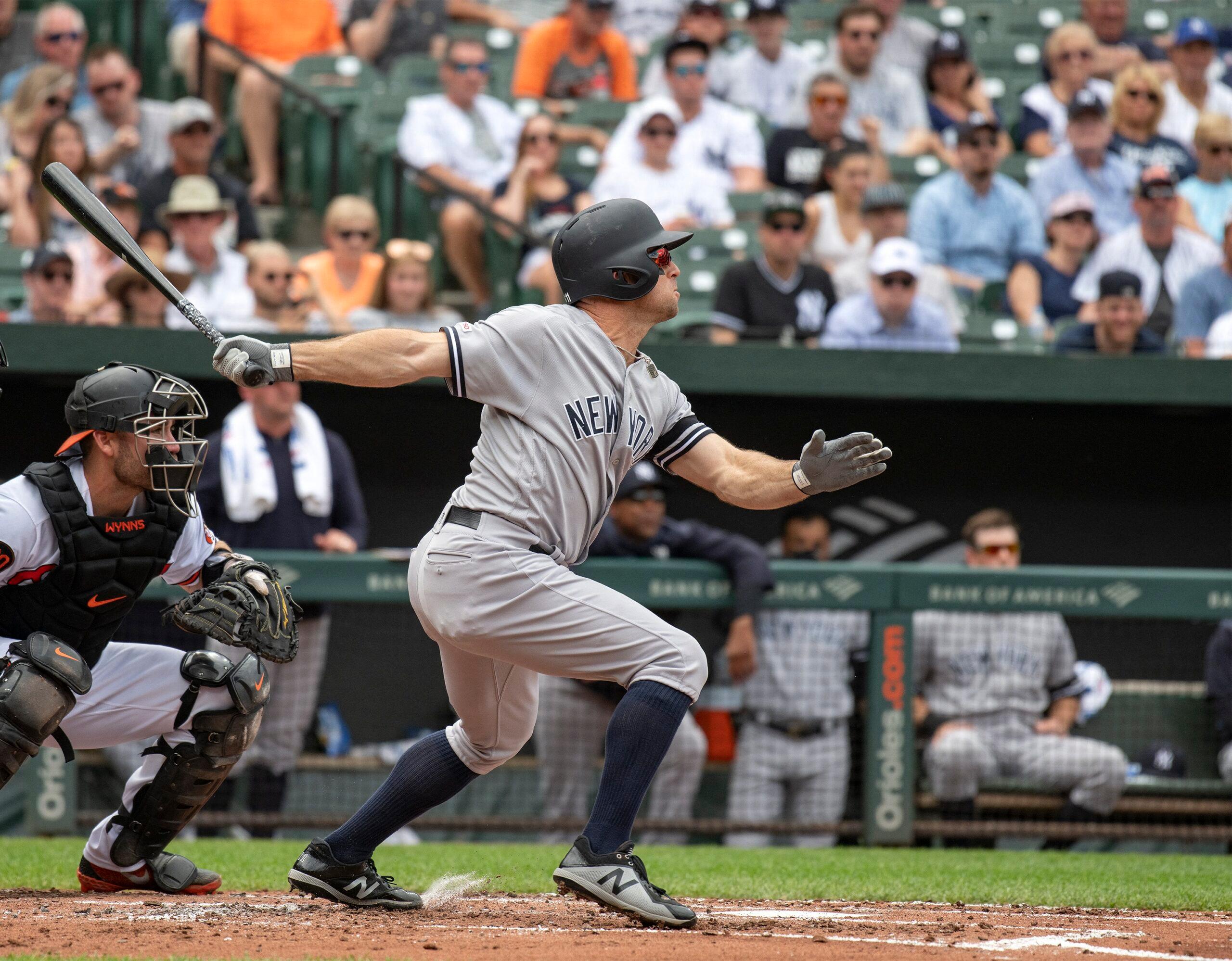 Brett Garner on the Yankees field