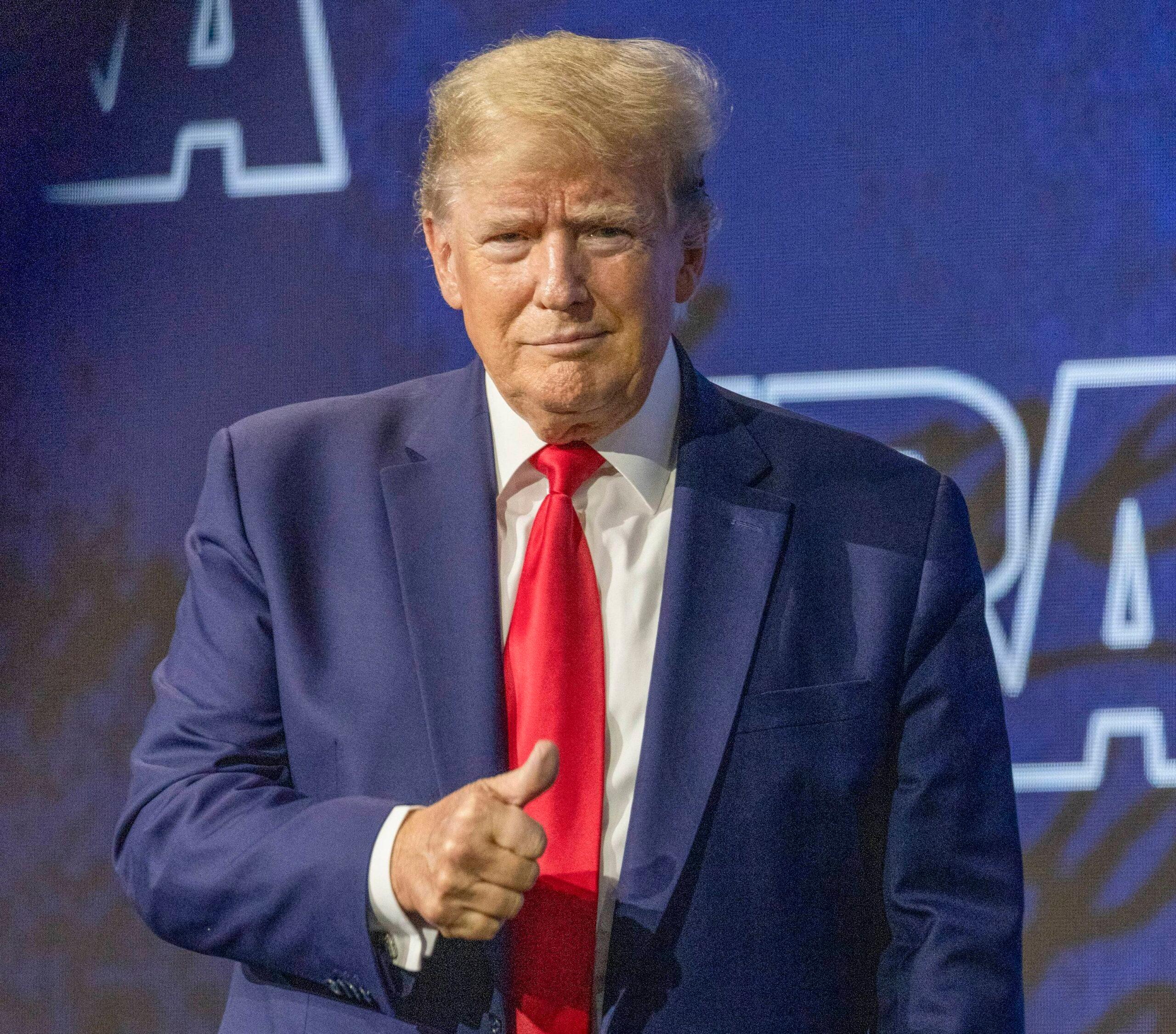 US President Donald Trump Addresses the NRA