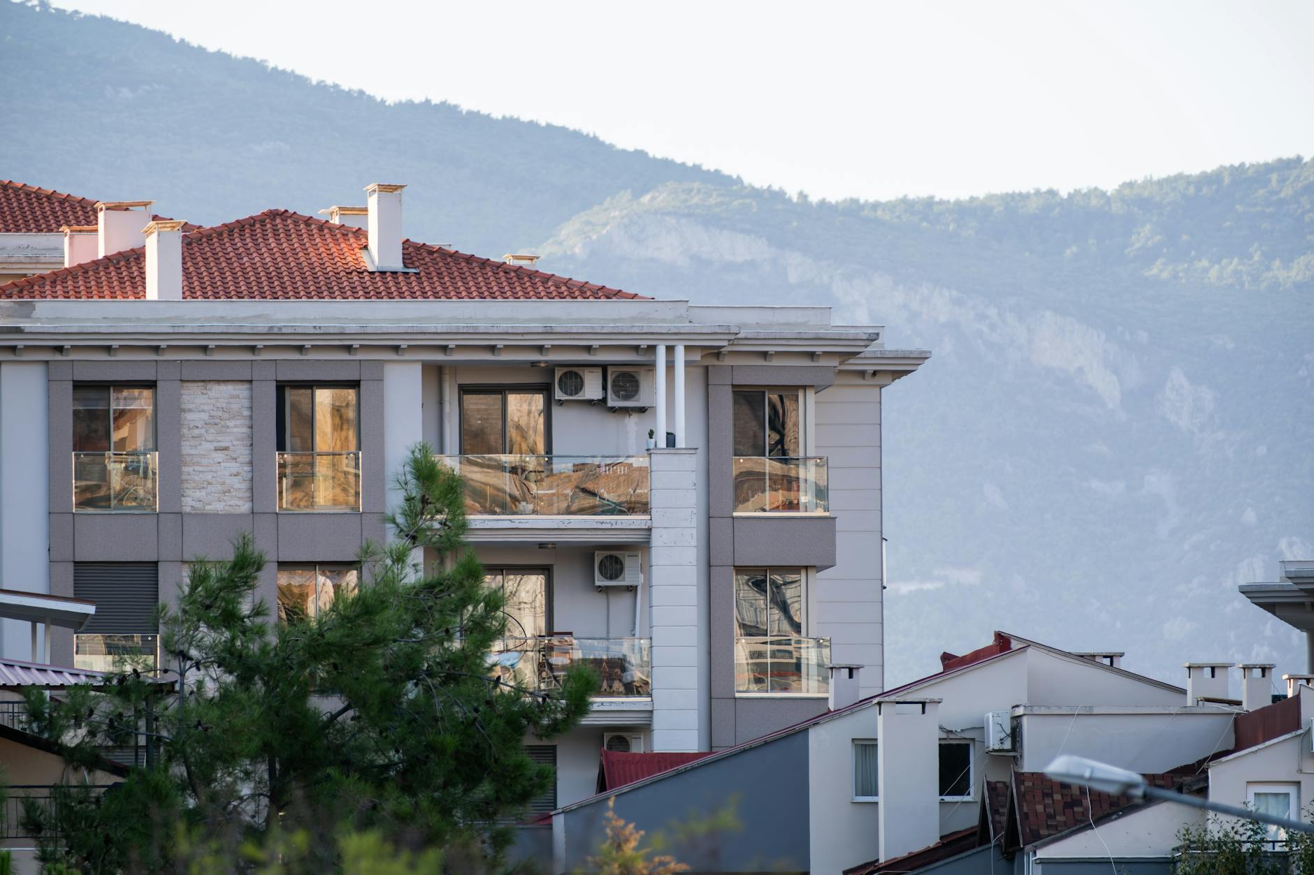 Contemporary apartment interior with open floor plan and modern furnishings