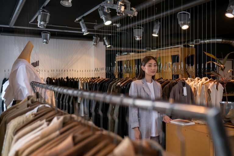 Net-a-Porter’s Quiet Shift Toward Emerging Designer Exclusives Curated luxury clothing displayed on racks in an upscale fashion boutique