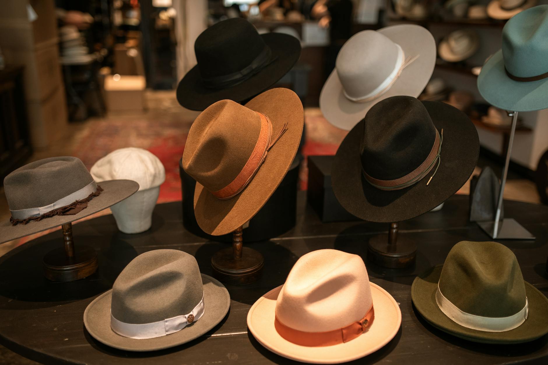 A structured wide-brim felt hat displayed as a fashion accessory
