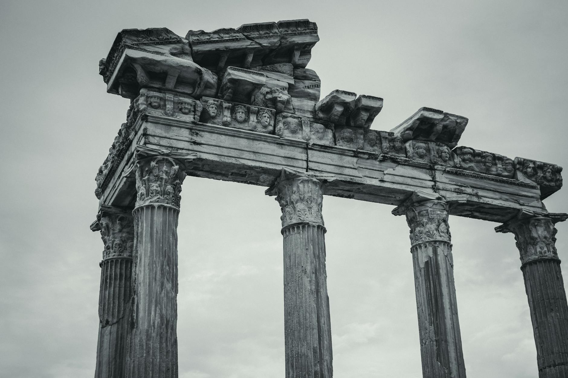Classical Roman architecture with columns representing proportion and structural elegance