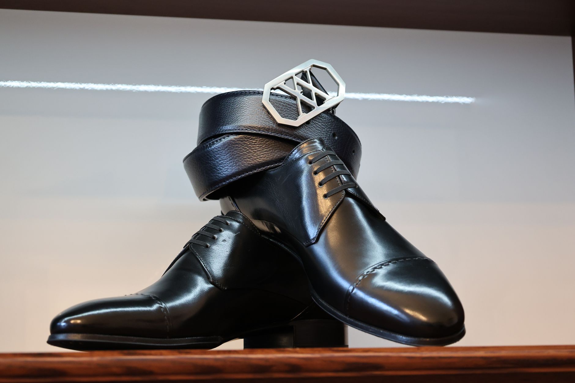 Elegant women's shoes displayed in a high-end retail setting
