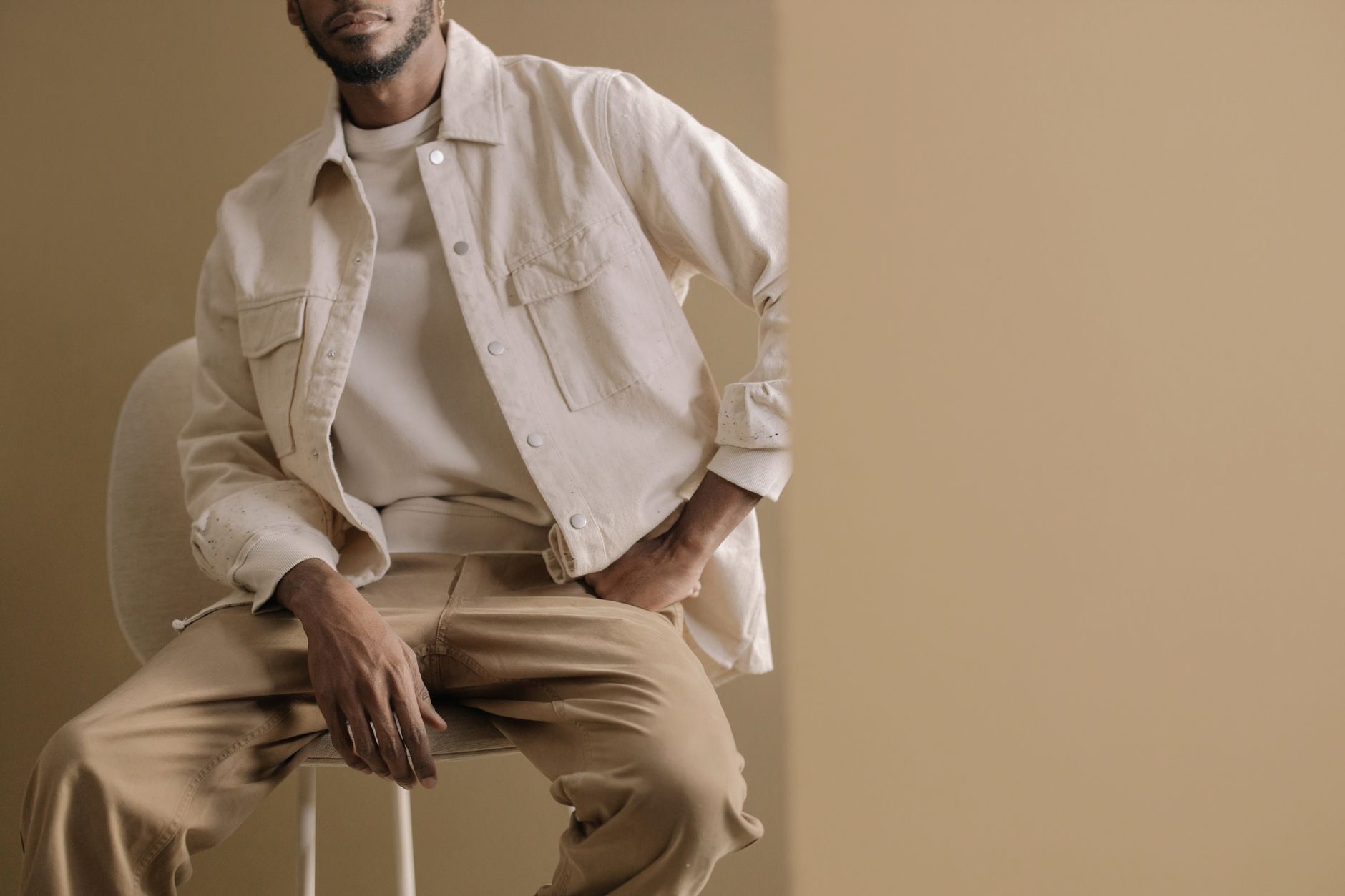 Clean minimal outfit with a soft unstructured jacket and simple footwear