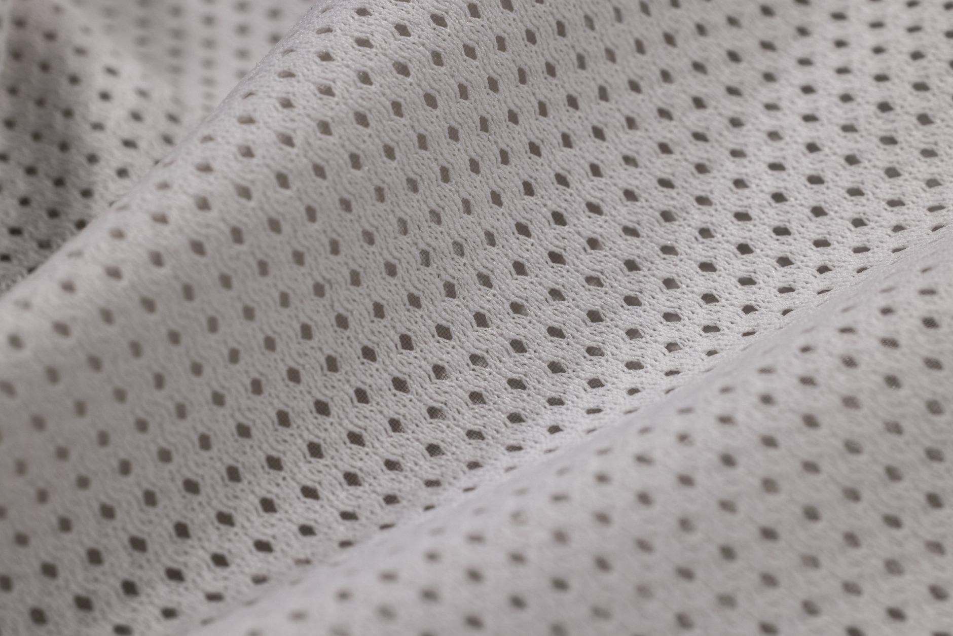Close-up of broderie anglaise eyelet fabric texture in white cotton