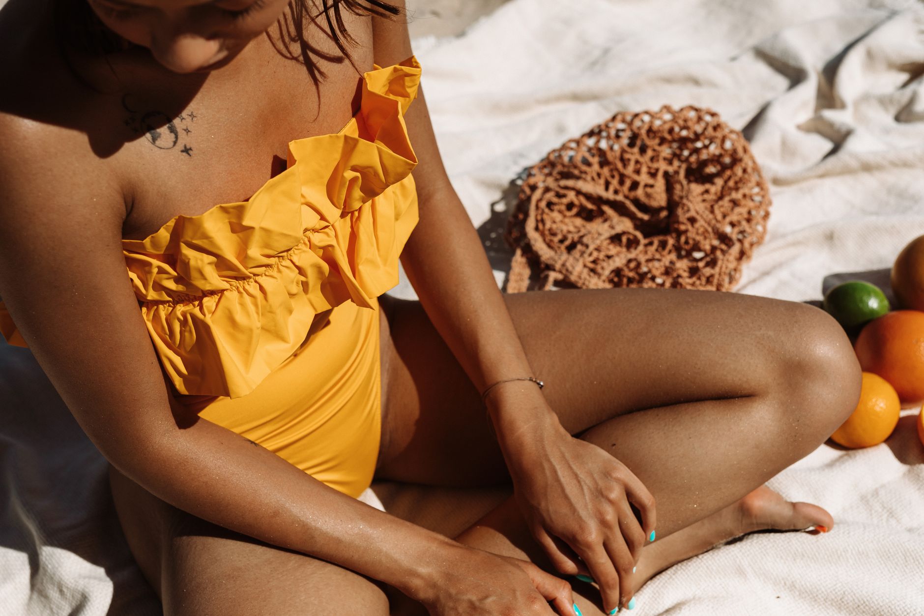 Casual summer outfit styling with feminine structured top and trousers